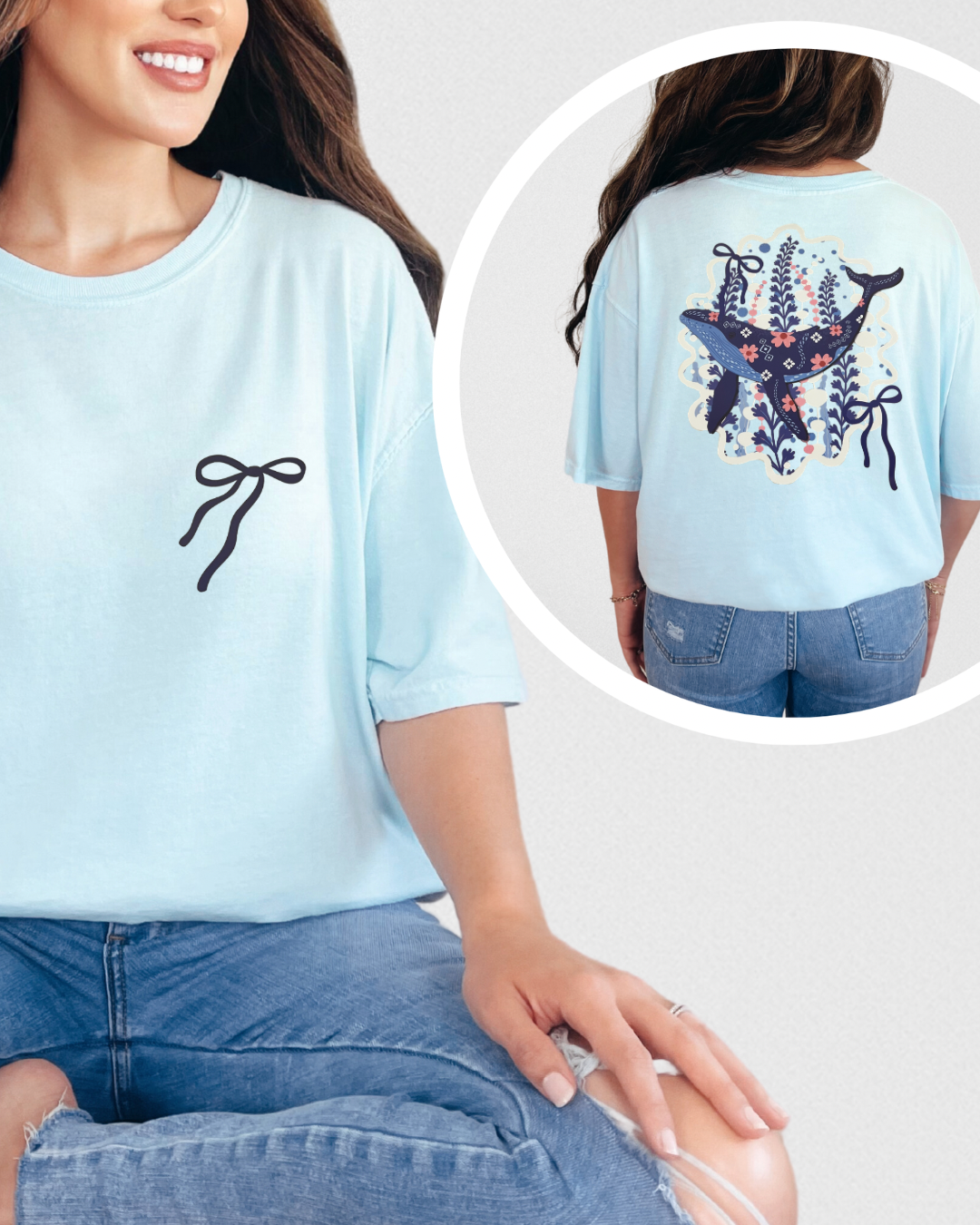 Seaside Charm Whale Graphic tee