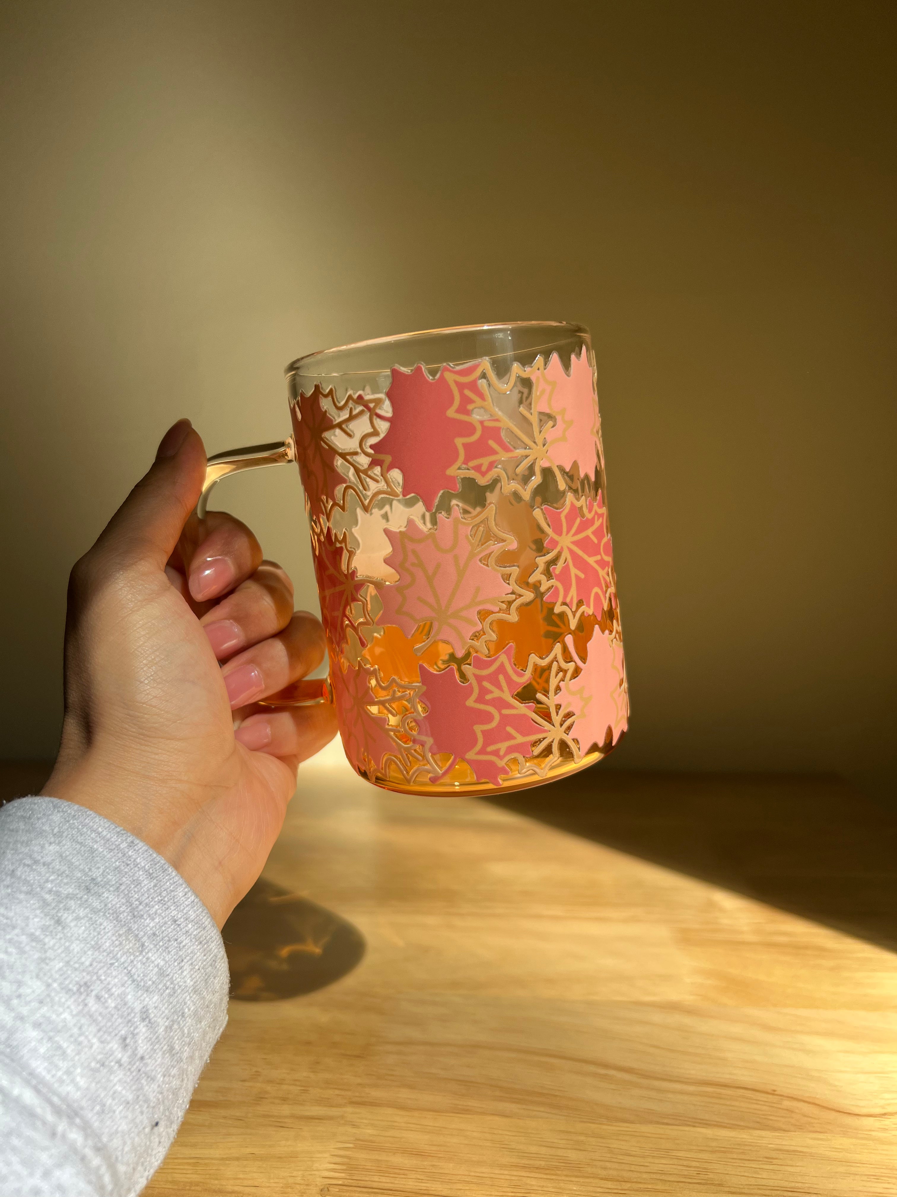 Fall Leave glass mug